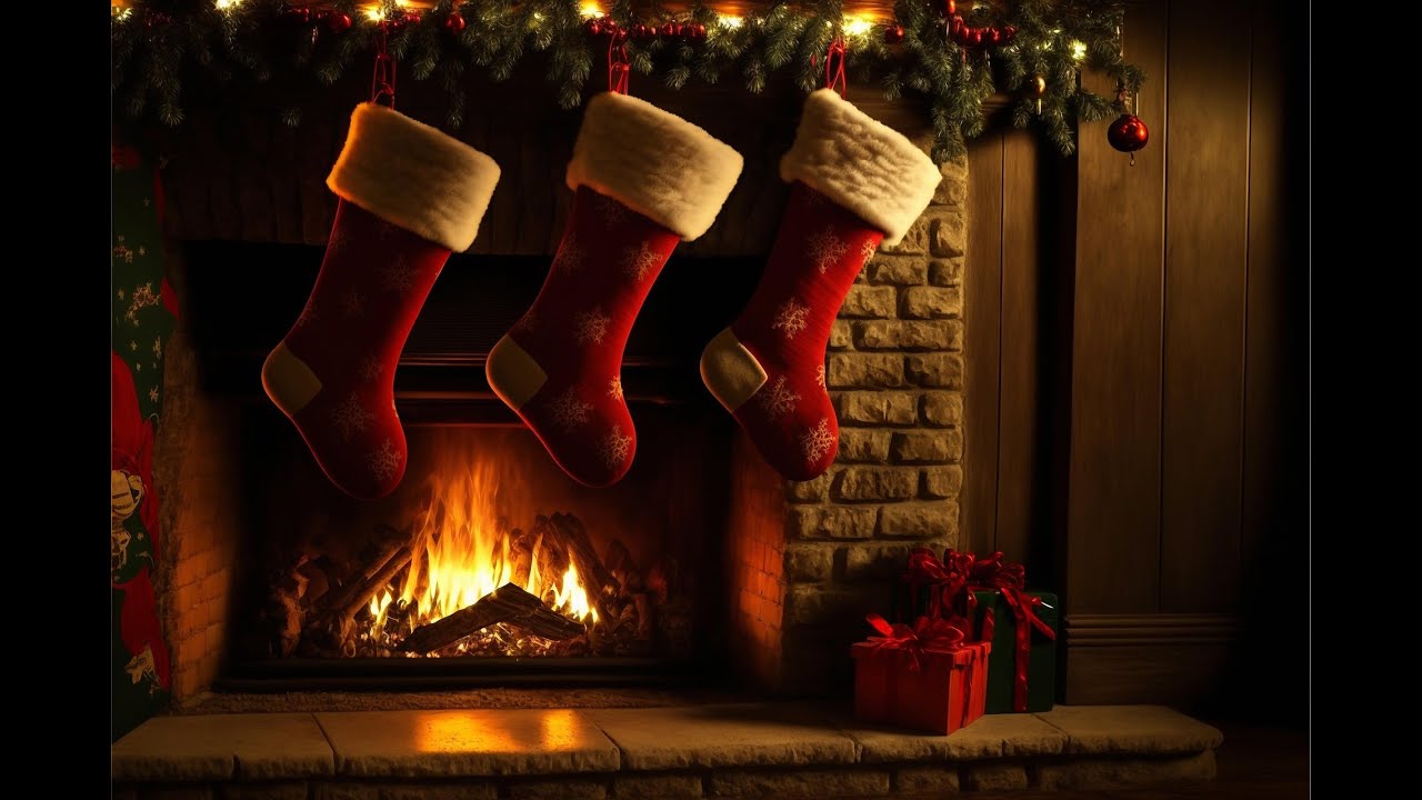 Cozy Christmas Cabin Fireplace 🎄🔥 4 Hours | Christmas Ambience, Crackling Fire, Relax & Sleep