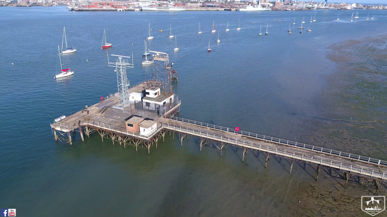 Old Powder Pier, Shell Pier, Camber Basin, Portsmouth Harbour By Drone 4K