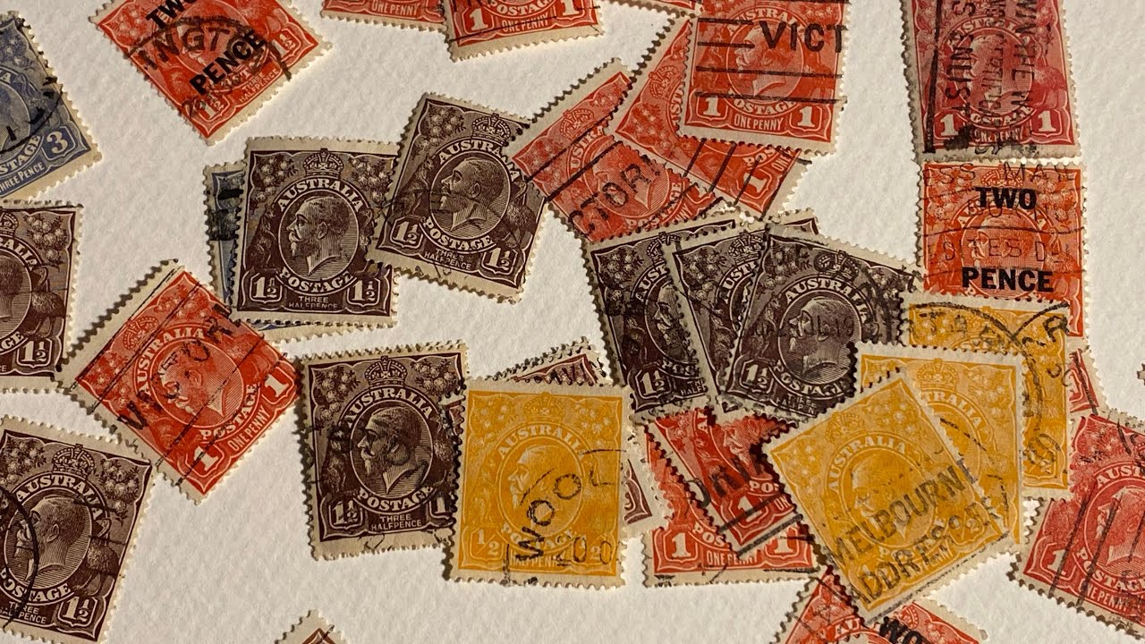 A haul of Australian King George V stamps - excellent condition !!!