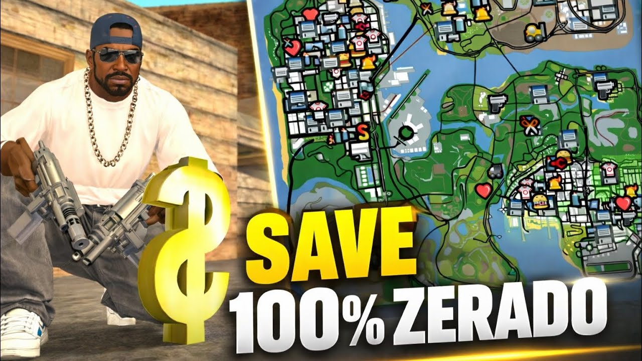 👉 SAVE 100% ZERADO GTA SAN ANDREAS 🔥 MAPA TODO LIBERADO (ANDROID)