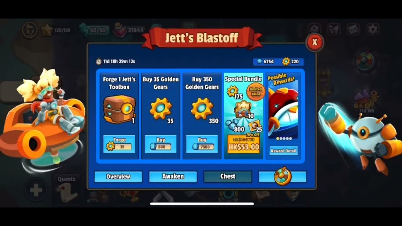 Realm Defense - Jett's Blastoff Event - Open toolboxes and Jett's Blastoff awaken