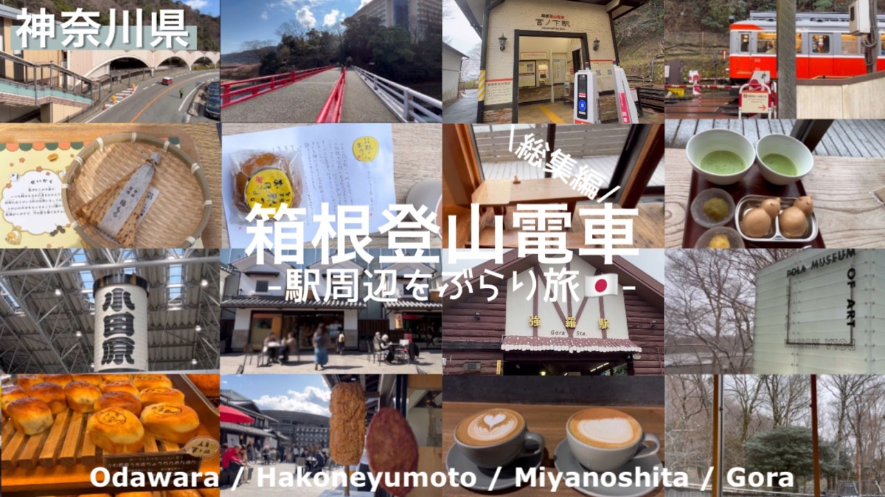 【箱根/神奈川県】3月の箱根旅行(総集編)食べ歩き🍡箱根登山電車: 小田原駅｜箱根湯本駅｜宮ノ下駅｜強羅駅🇯🇵Hakone, Japan Travel