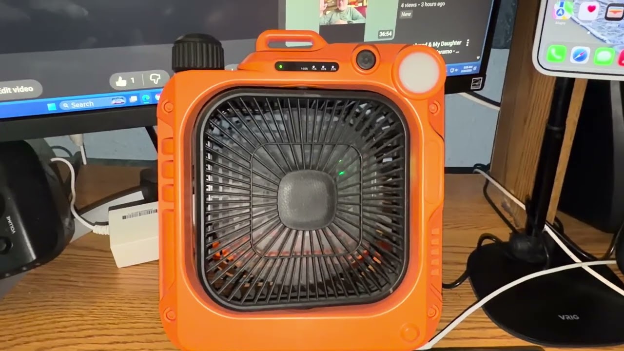 7” box camping fan with oscillation 