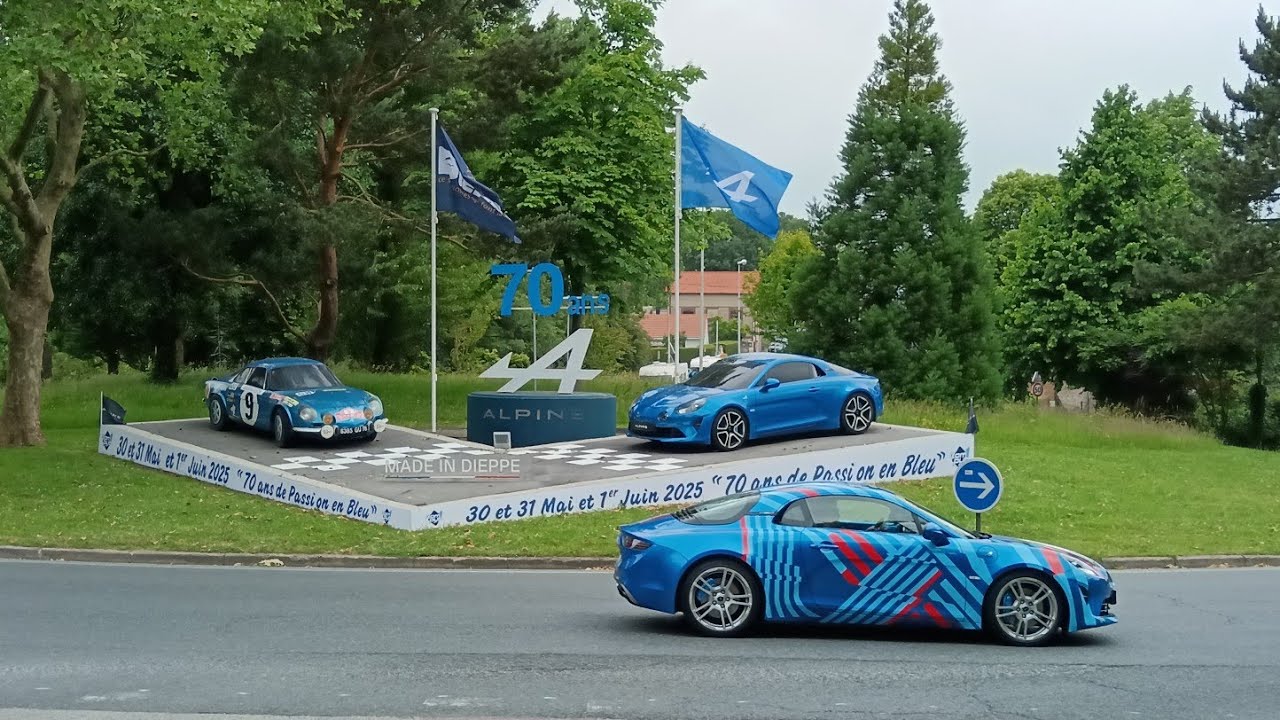 70 ans d'Alpine a Dieppe 2025 !!. Les Alpines envahissent un parking pour la parade du record !!.1/2