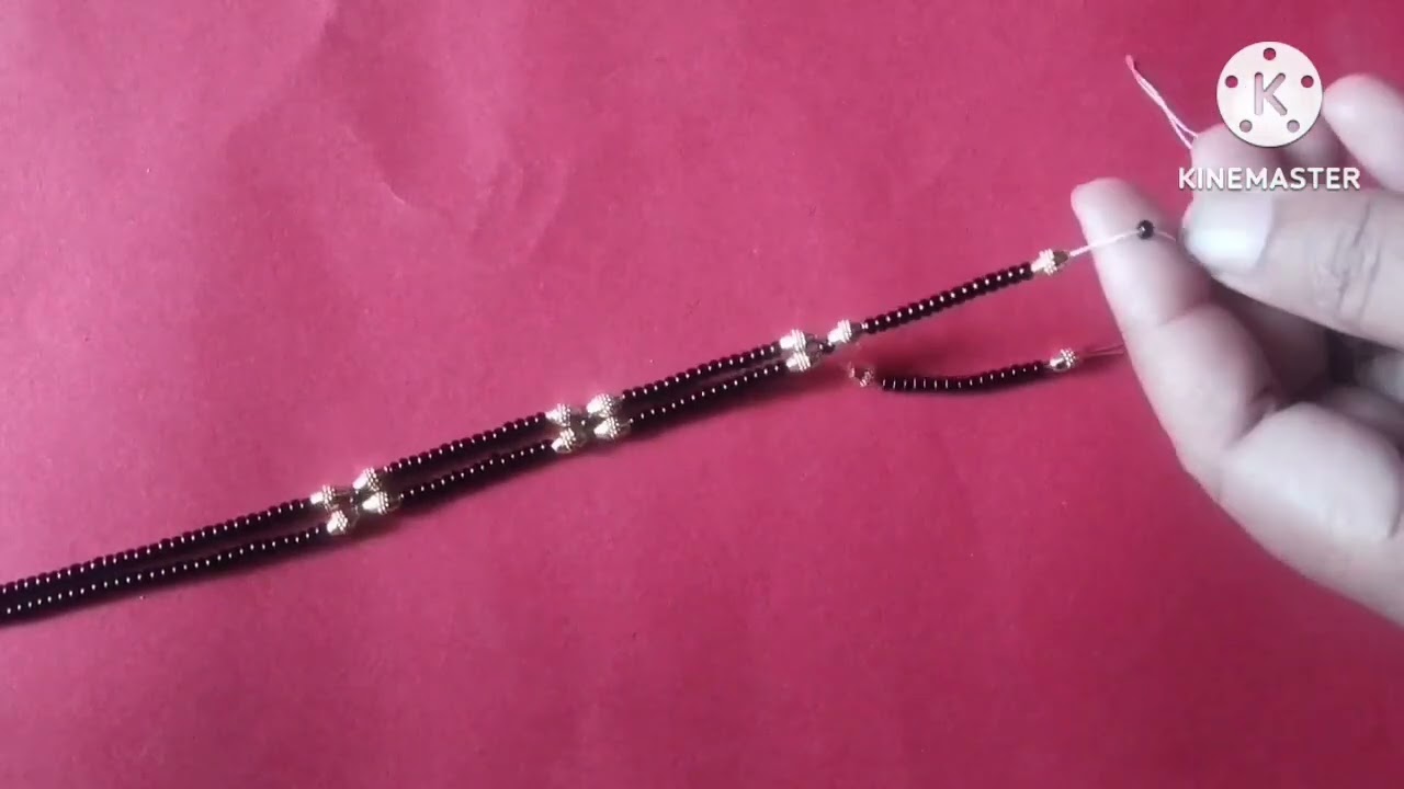 Kali pot mangalsutra kaise banaye//Gahu mani mangalsutra design