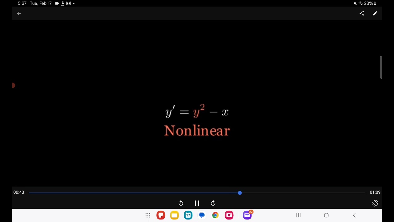 Introduction to differential equations: Linear vs. Nonlinear ODE's