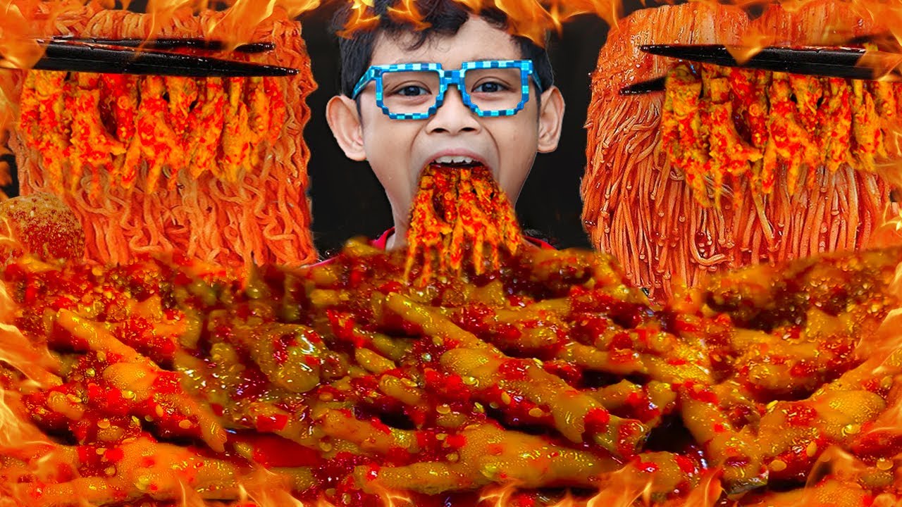 MUKBANG  CEKER AYAM SUPER PEDAS LEVEL 1 JUTA BIKIN BIBIR KEBAKARAN