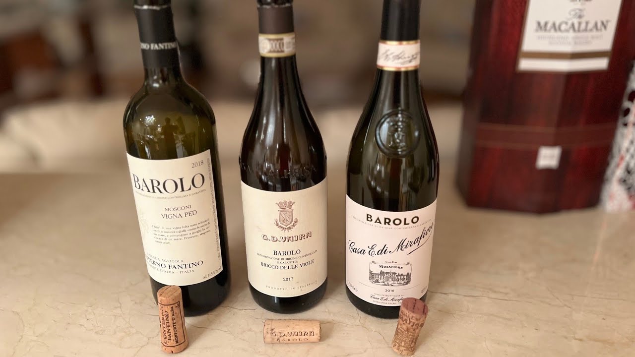 Mirafiore 2016, GD Vajra 2017 Bricco Delle Viole & Conterno Fantino 2018 Mosconi Vigna Pied Barolos