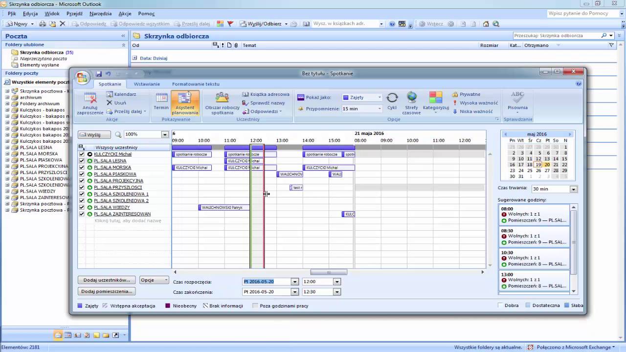 Elektroniczna Rezerwacja Sali w Outlook 2007