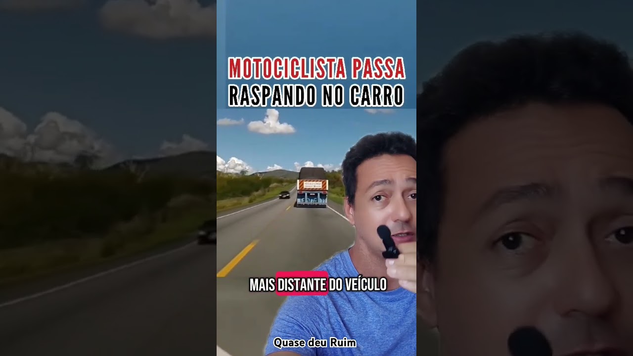 Motociclista quase morre em ultrapassagem passando raspando no carro #shorts #short #rotasdonordeste