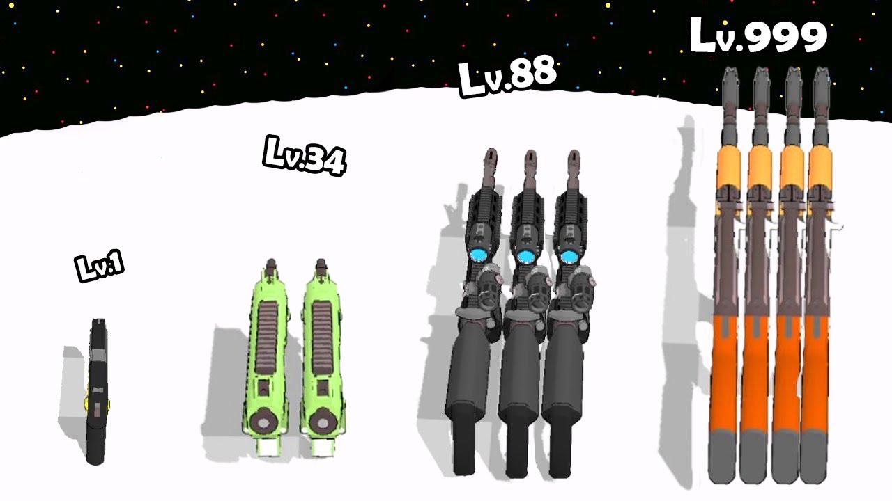 Gun up Weapon Ball Shooter - Max Level Up Evolve a Mini Gun into an AK-47 | All Levels