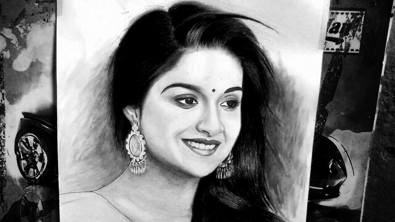South Actress Keerthy Suresh Drawing