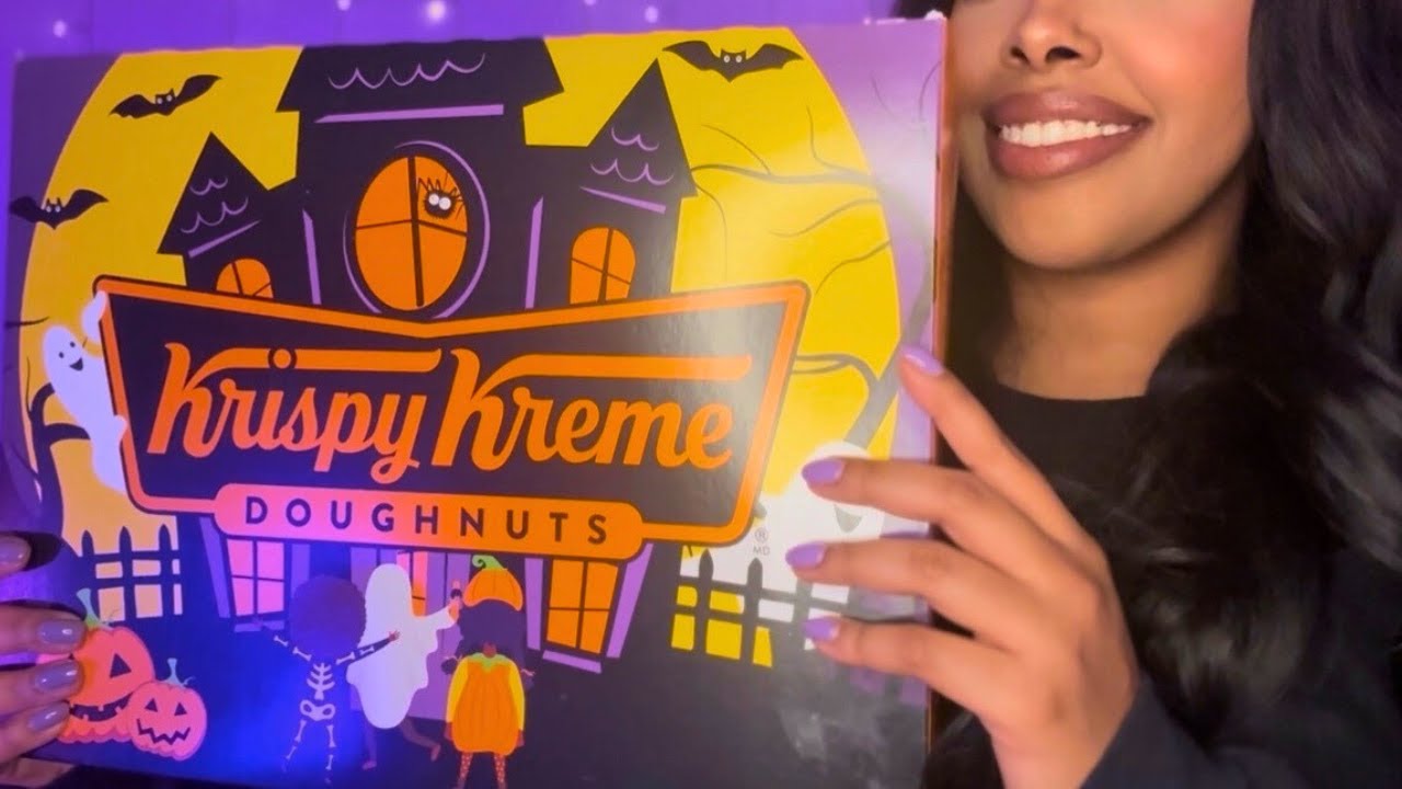ASMR Krispy Kreme Whisper Ramble 🍩🎃👻