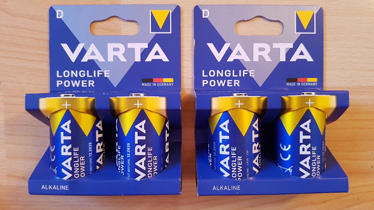 Varta Longlife Power D LR20 Disposable Alkaline Batteries