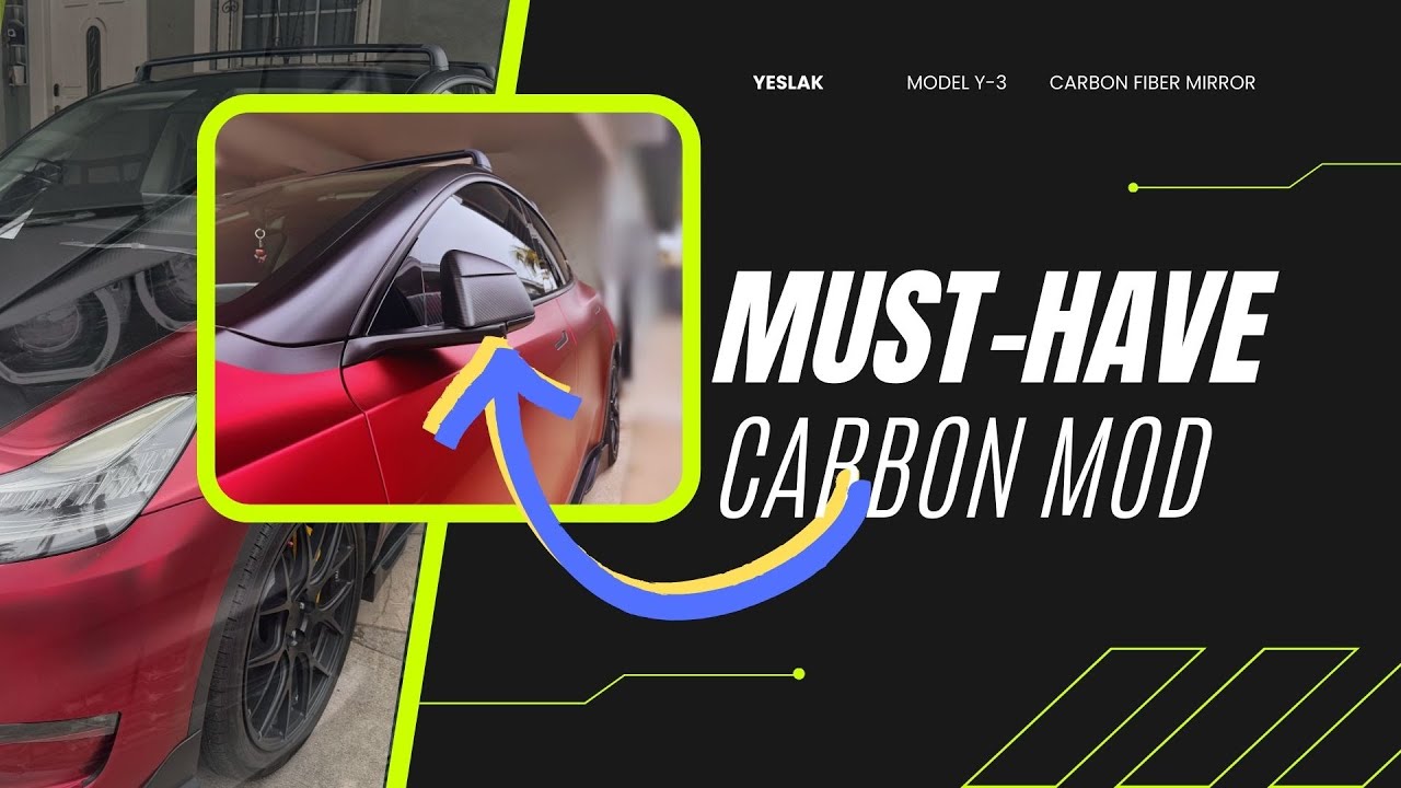 Upgrade Your Tesla Model Y with Carbon Fiber Mirror Caps – Juniper Inspired Design!