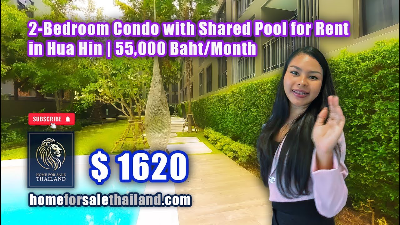 Fully Furnished 2-Bedroom Condo with Shared Pool for Rent in Hua Hin | 55,000 Baht/Month
