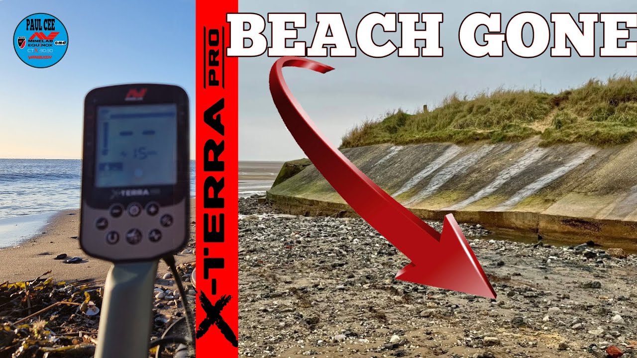 Minelab X-Terra PRO. Metal Detecting on the Beach. DESTROYED BY STORMS