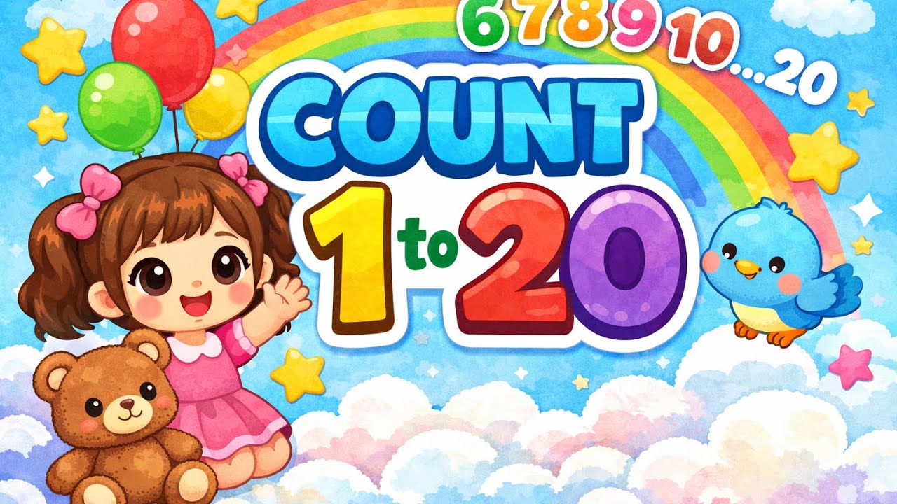 Learn Counting 1 to 20 | Numbers for Kids 🧸| Fun & Easy Learning🌈