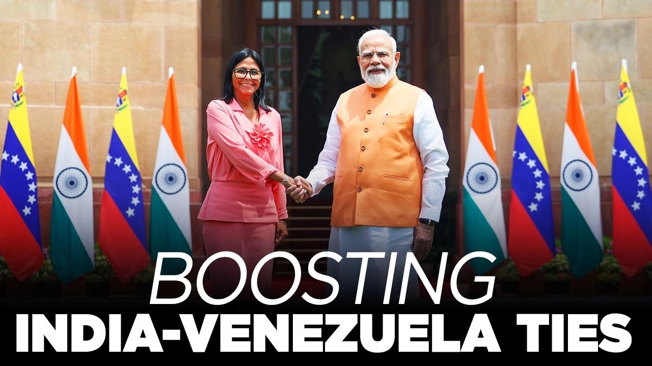 LIVE: PM Modi meets Acting President of Venezuela Delcy Rodr&iacute;guez at Hyderabad House, New Delhi