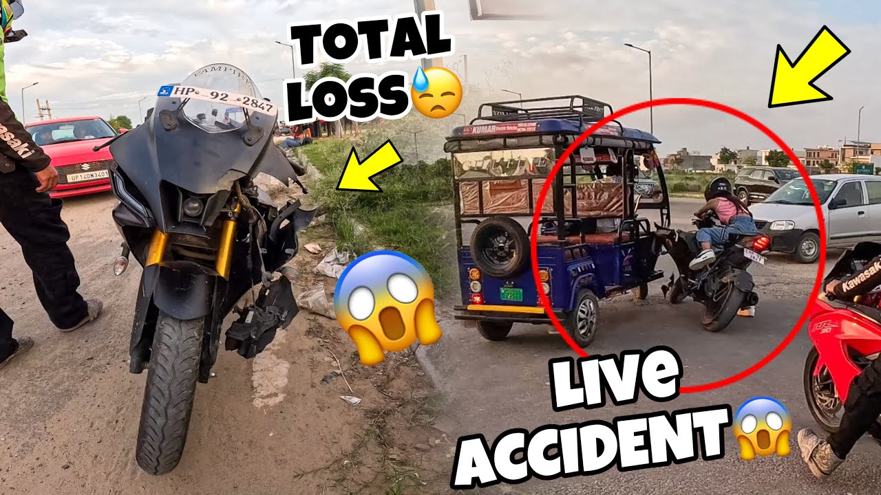 Live Accident Of GIRL Rider😱|| Ladkii too Ronaa lagg gayee😭|| Bike Total Loss hogayee😓