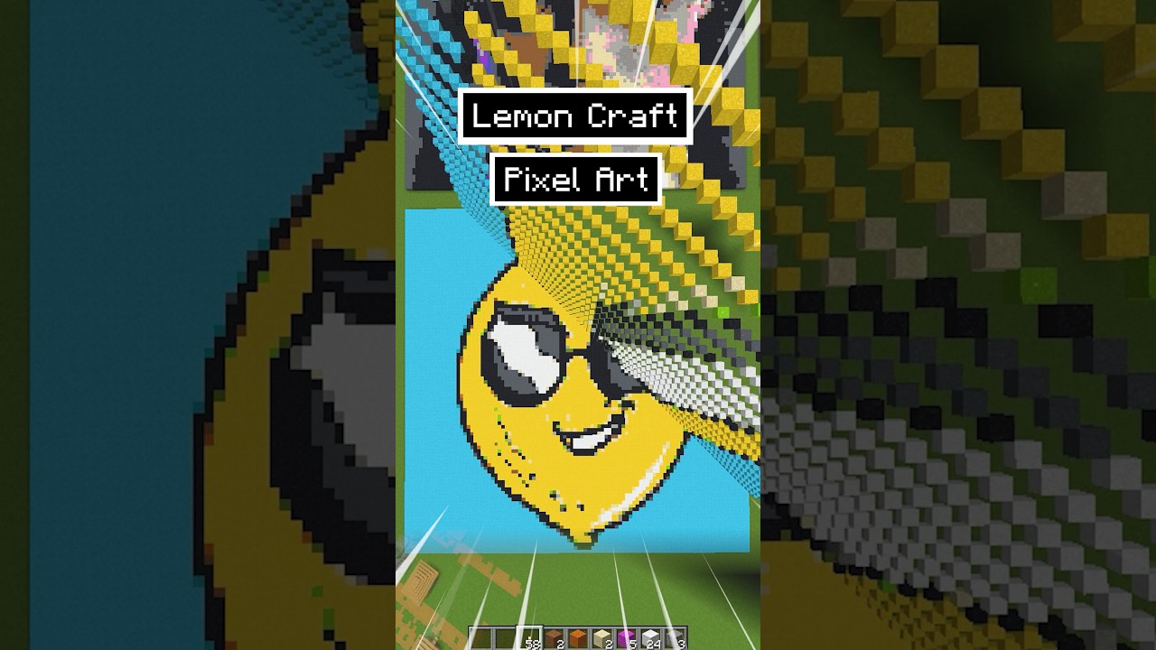 Minecraft Satisfying Lemon Craft Pixel Sand Art Fall #shorts #minecraft #asmr