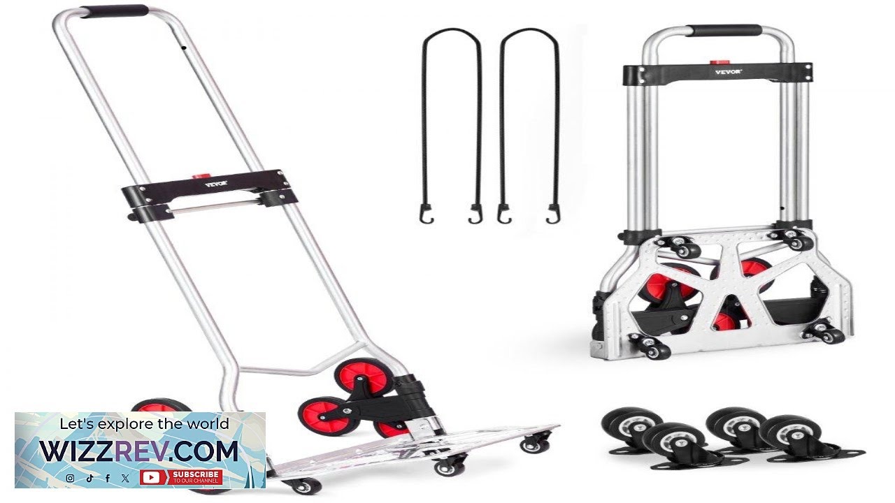VEVOR Stair Climbing Shopping Cart  6 Wheels 260 lbs Load
