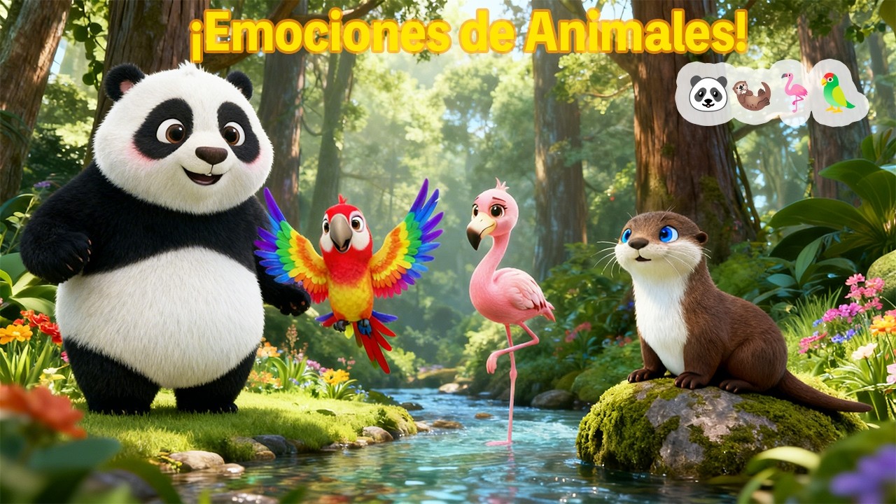 Aprende las Emociones con Animales 🐼🦦🦩🦜 | Canción Infantil Divertida