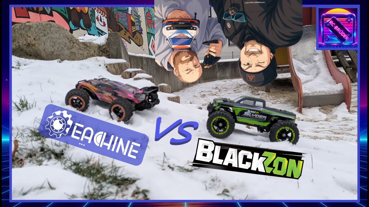 BlackZon Slyder vs Eachine Destroyer Brush gegen Brushless wer ist besser im Schnee