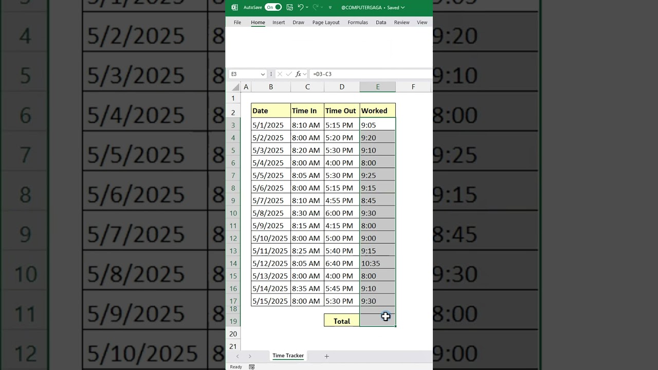 Excel Tips #76: Track Work Hours Accurately in Excel ⌚