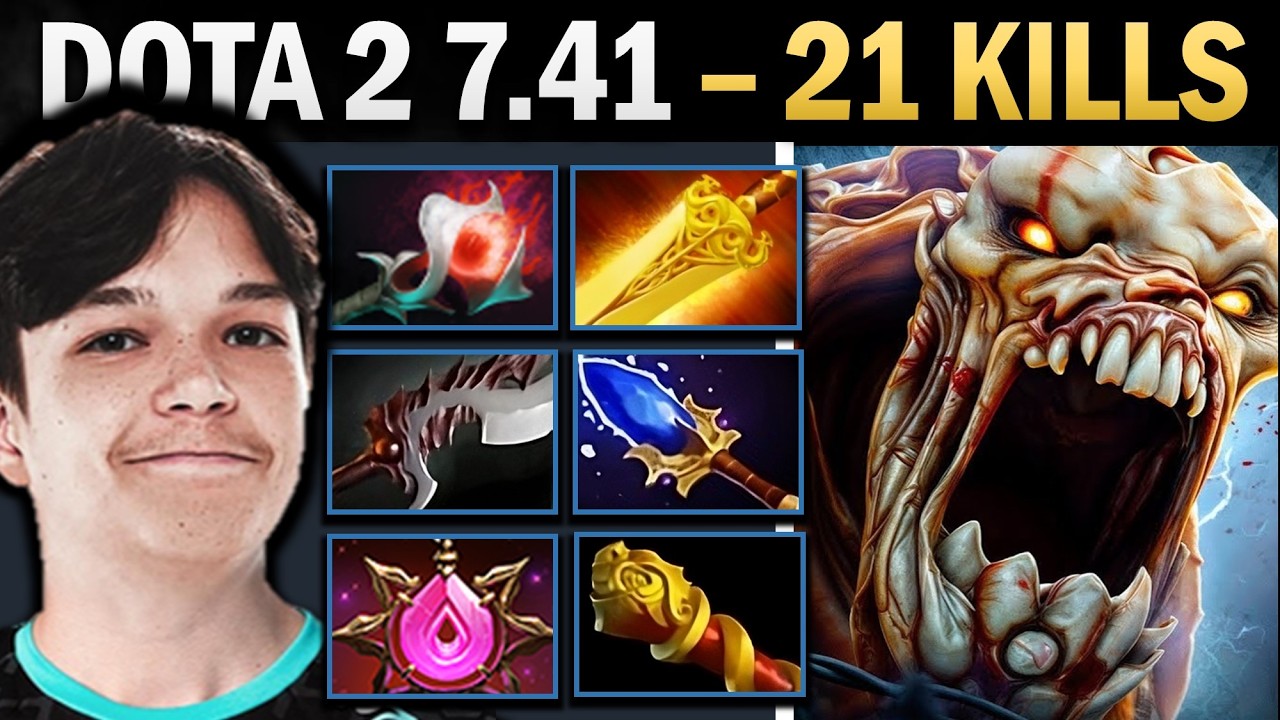 Lifestealer Dota 2 7.41 with 21 Kills and Bauble - Dota Gameplay