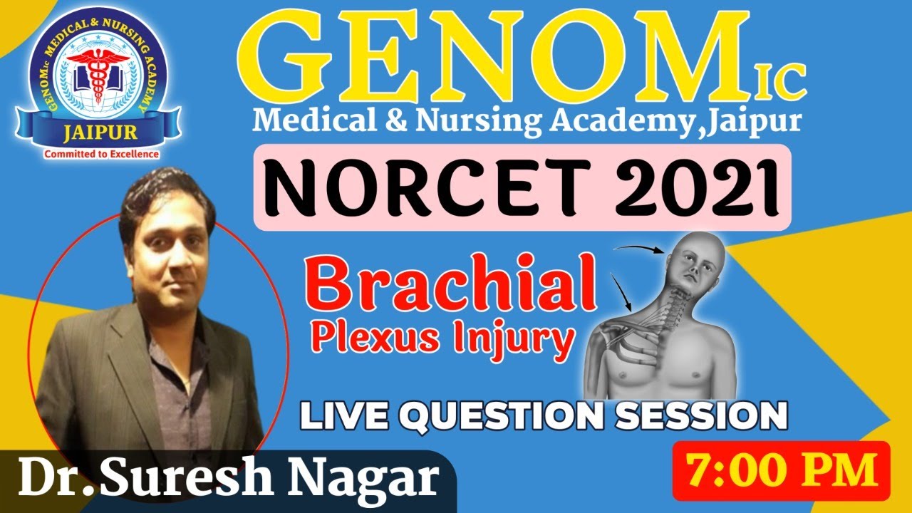 GENOMic NORCET 2021 || Brachial  Plexus Injury Questions Session By Dr.Suresh Nagar Sir