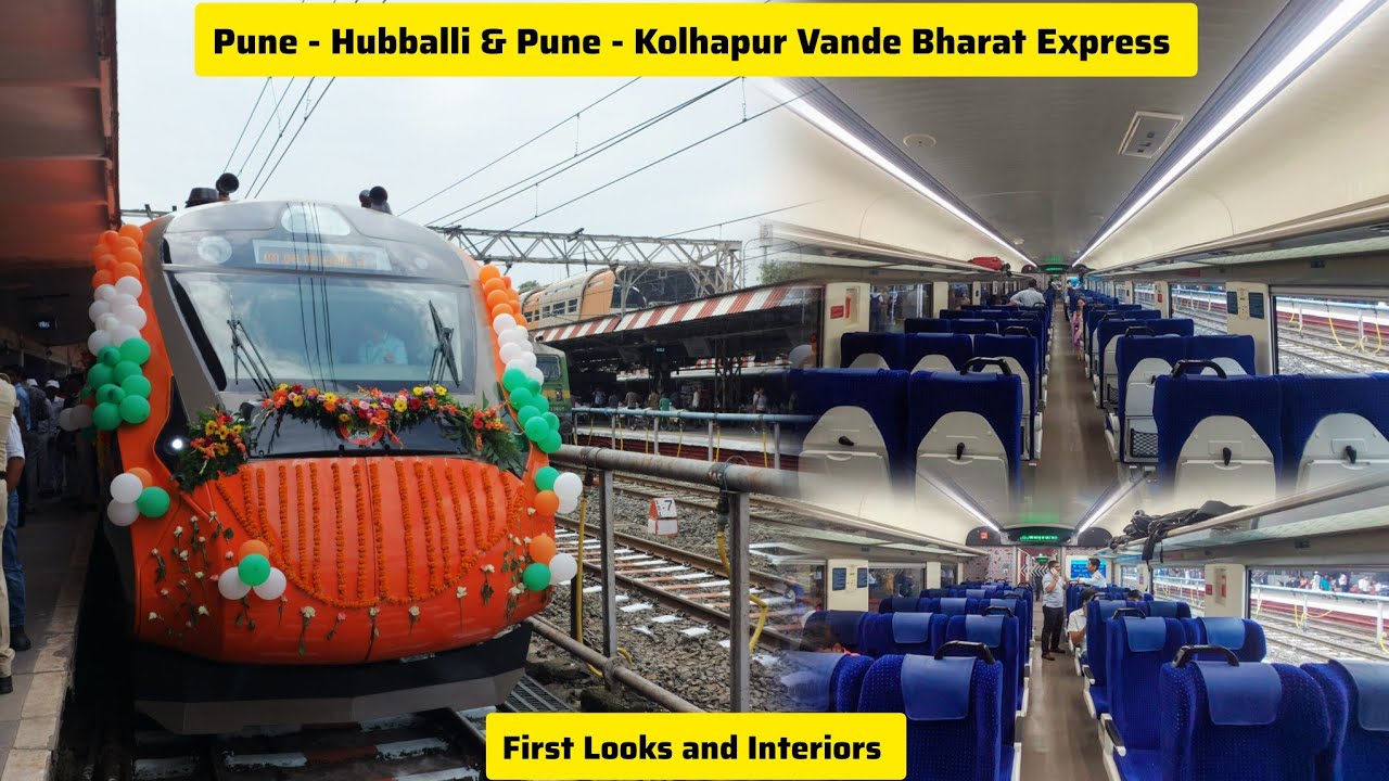 Pune - Hubballi and Kolhapur Vande Bharat First Looks and interiors | #vandebharatexpress