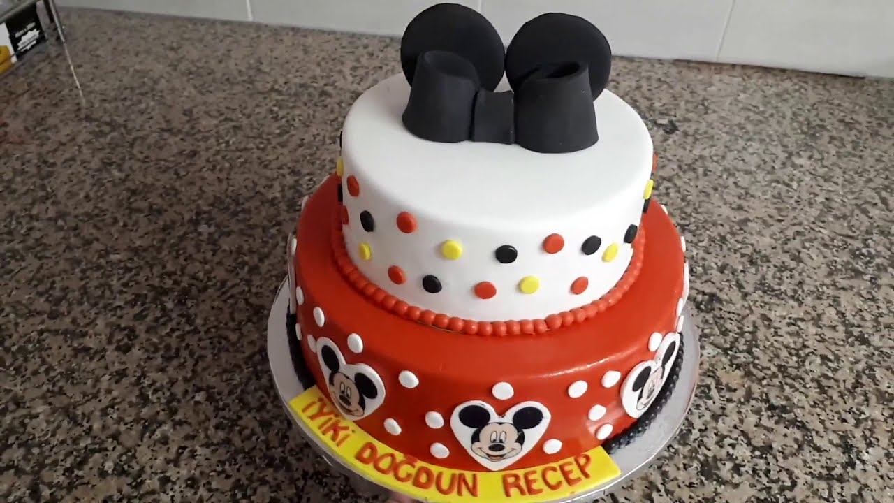 Mickey Mouse Temalı Pasta Yapımı-Mickey Mouse Gateau- Mickey Mouse Cake [HD]