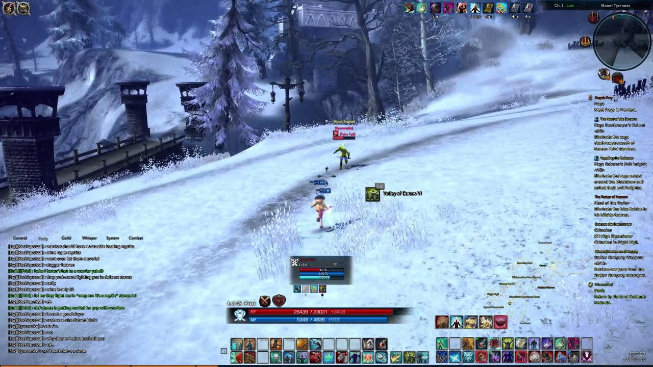 Tera PvP Level 45 Mystic vs Level 60 warrior
