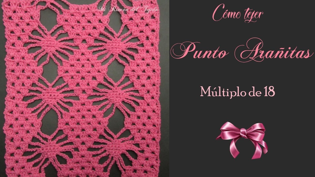 Como tejer PUNTO ARAÑITAS a CROCHET (GANCHILLO) - How to CROCHET SPIDERS STITCH