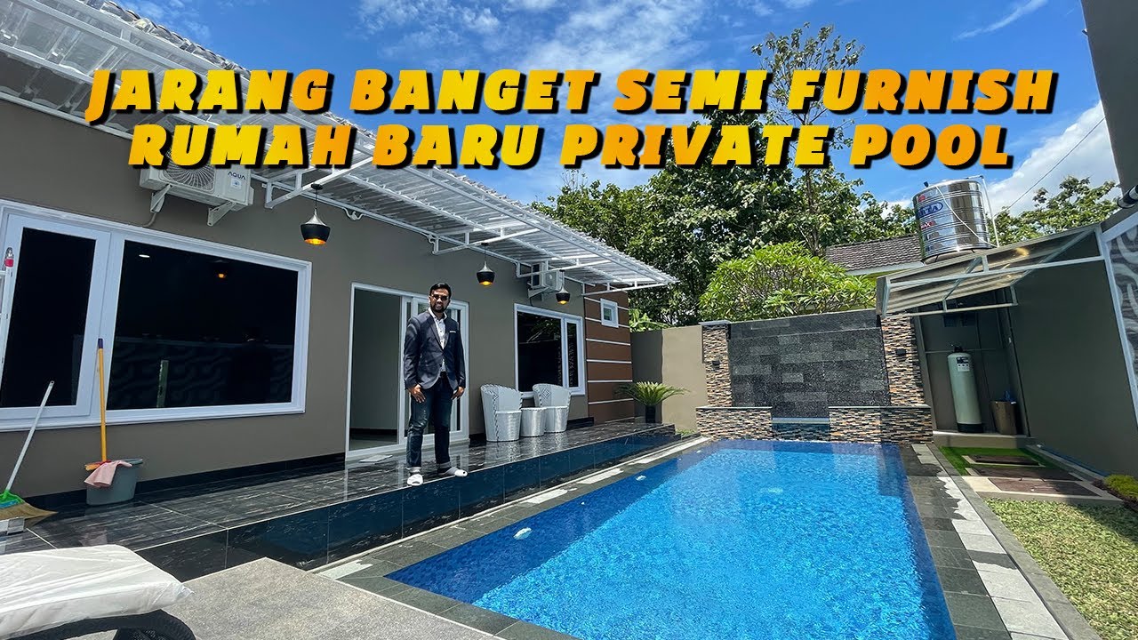 LANGKA RUMAH MEWAH BARU JOGJA UTARA SEMI FURNISH ADA PRIVATE POOL BANGUNAN BARU DAN BERGARANSI !