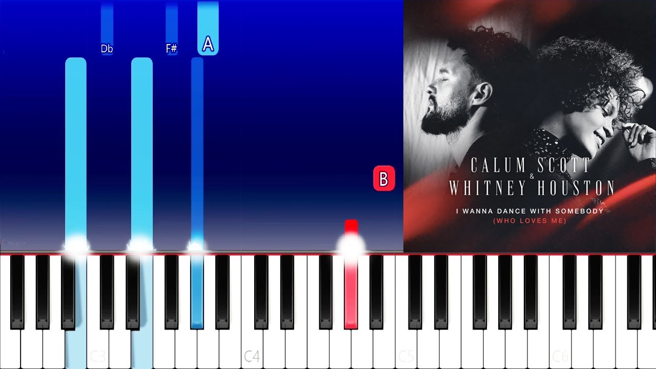 Calum Scott, Whitney Houston - I Wanna Dance With Somebody (Who Loves Me)(Piano Tutorial)