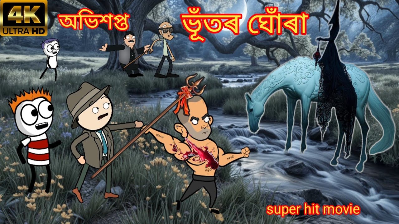 ভূঁতৰ ঘোঁৰা💀😱💥 || assamese cartoon video || assamese horror cartoon story !!!