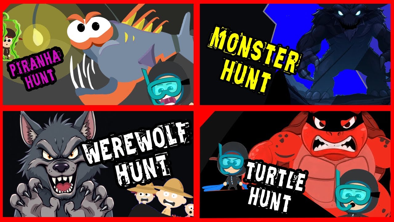 We're going on a WEREWOLF HUNT | Bear hunt cartoon spooky stories compilation | Videos for kids!