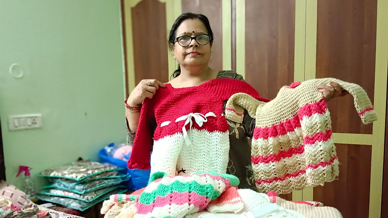 #हाथ से बुनी बहुत बहुत 🌺सुंदर फ्रॉक #hathknitted frocks🌹