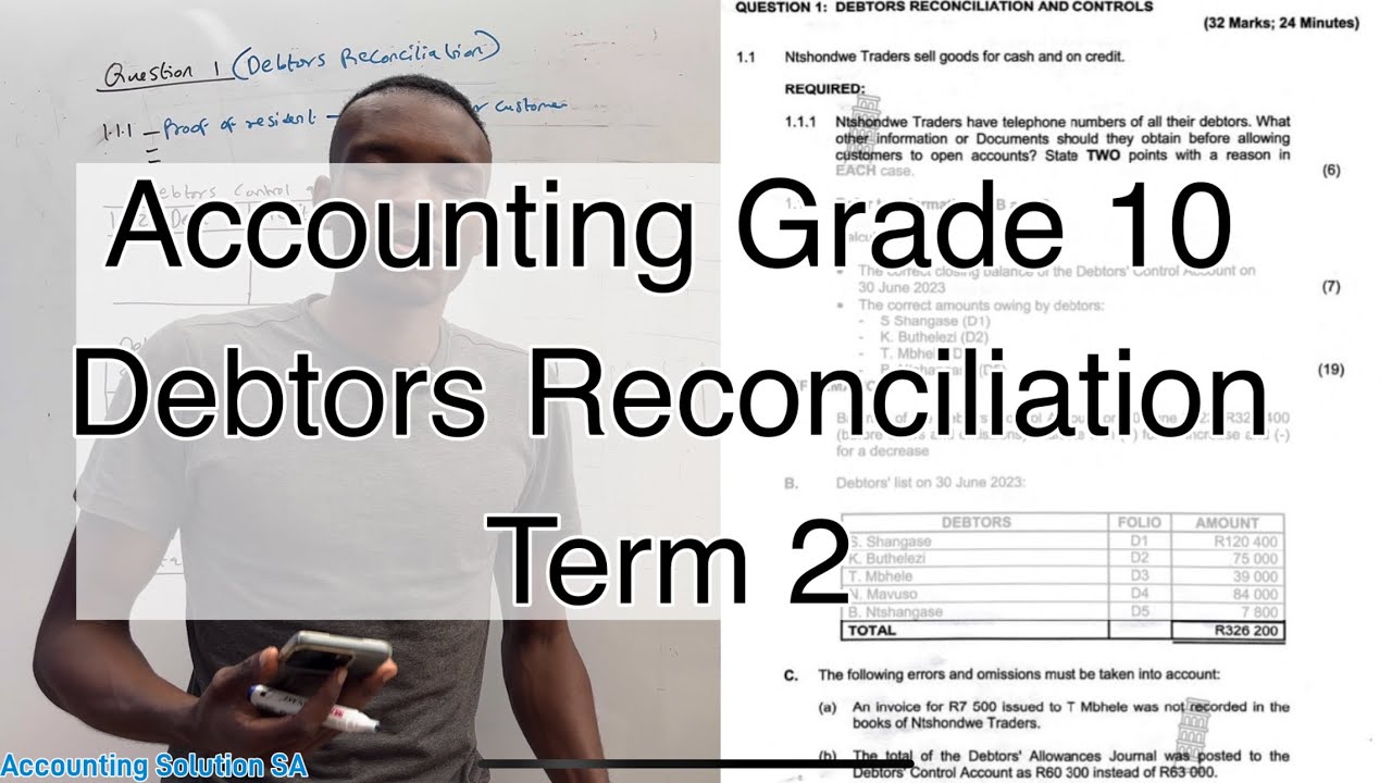 Grade 10 Accounting Term 2 | Debtors Reconciliation Statements | Debtors Ledger