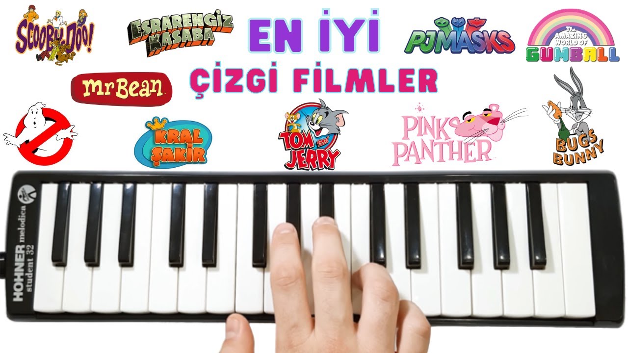 En İyi ÇİZGİ FİLM MÜZİKLERİ || Melodika Notaları