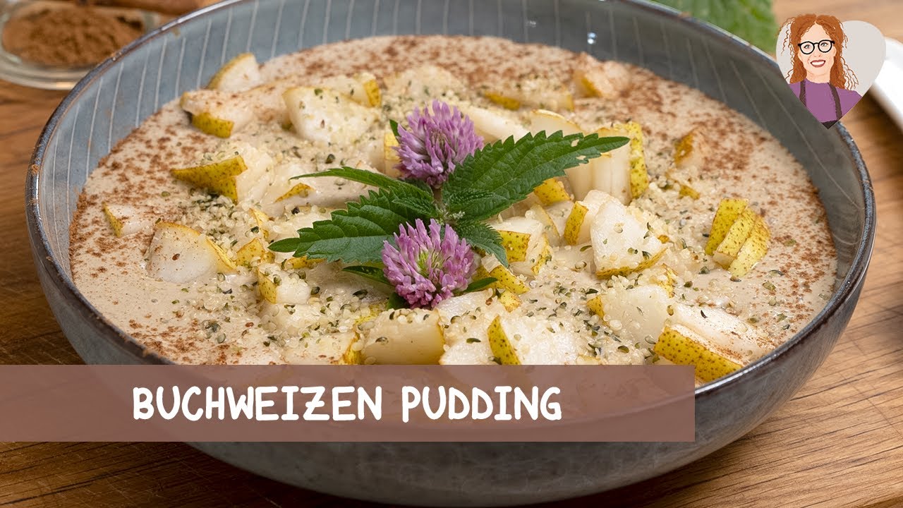 🌱🌾Cremiger Buchweizenpudding - mit Brennnesseln und Wiesen-Blüten | vegan basisch