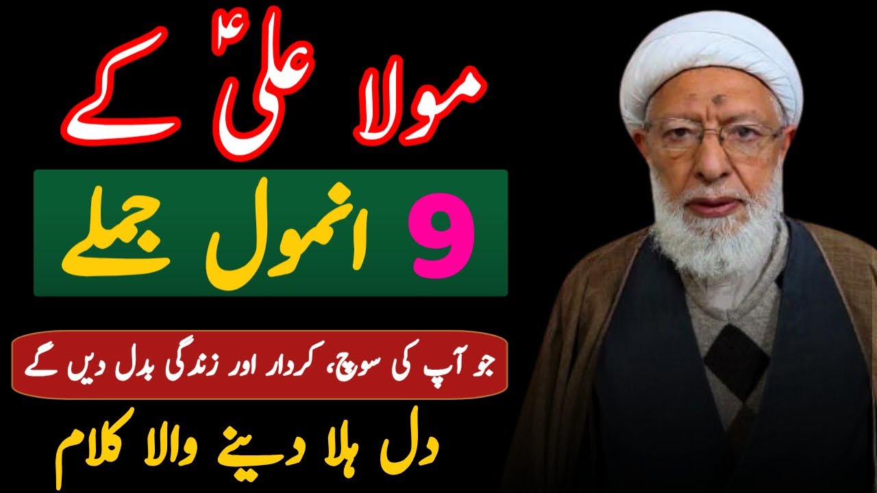مولا علیؑ کے 9 انمول جملے | جو آپ کی سوچ، کردار اور زندگی بدل دیں گے | ALLAMA SHIFA NAJAFI
