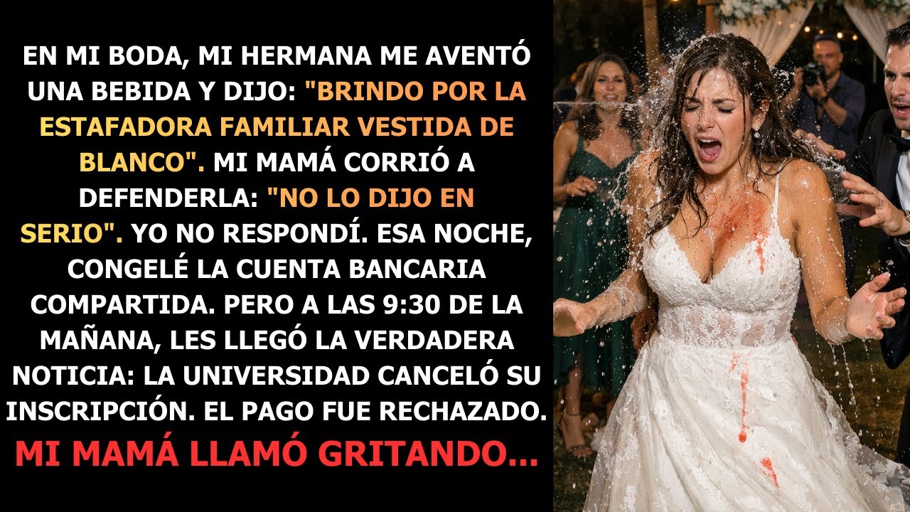 En mi boda, mi hermana me aventó una bebida y escupió  Brindo por la estafa familiar vestida de