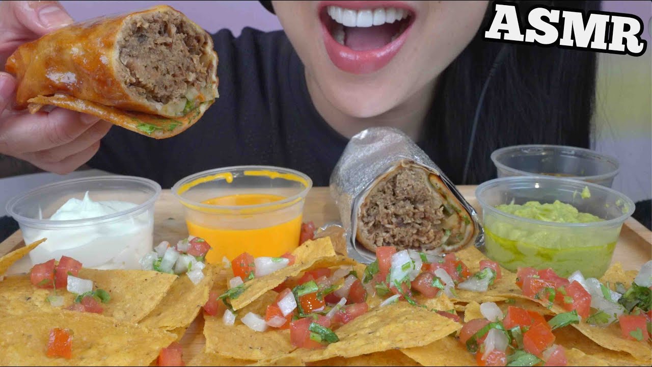ASMR KETO BURRITO + CHIPS SALSA (CRUNCHY EATING SOUNDS) NO TALKING | SAS-ASMR