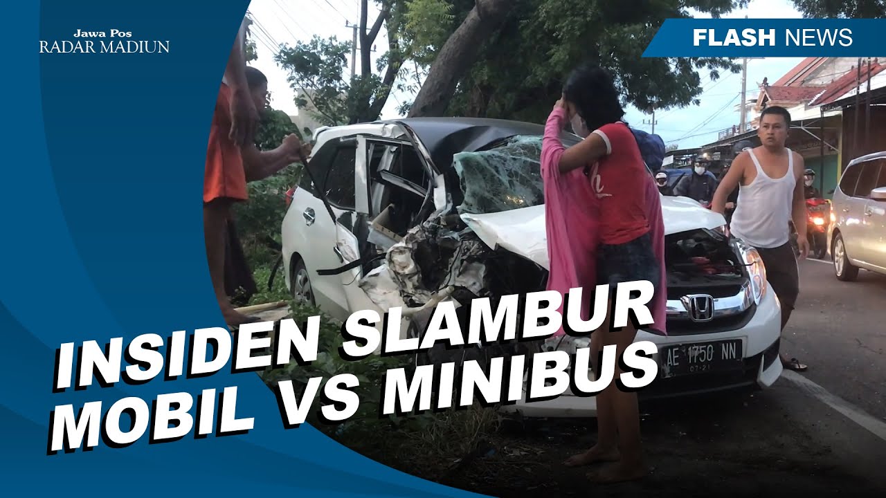 MADIUN - MOBILIO TABRAK BUS, EMPAT PENUMPANG LUKA, DUA DI ANTARANYA PEREMPUAN