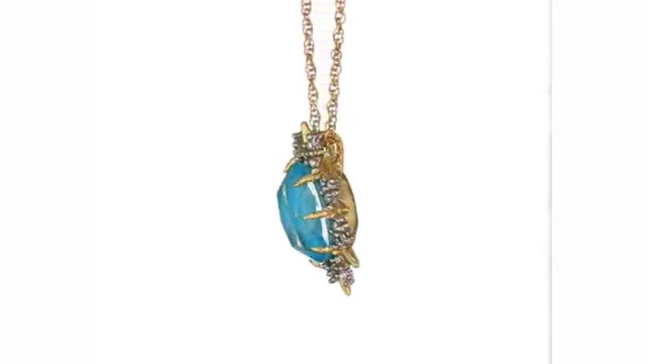 Alexis Bittar Clear Crystal w/ Howlite Turquoise Doublet, Crystal Accent Necklace SKU:8643237