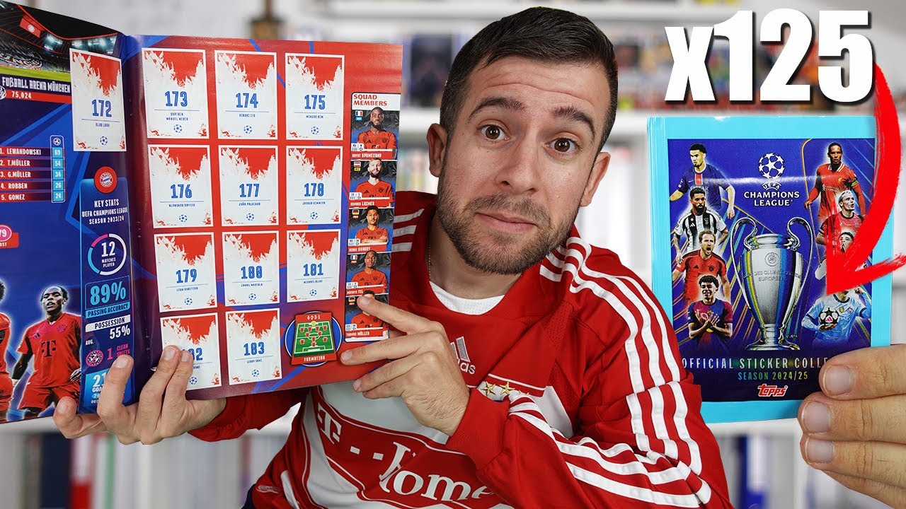 125 SOBRES para COMPLETAR AL 100% LA COLECCION DE STICKERS DE LA CHAMPIONS LEAGUE 2024/25