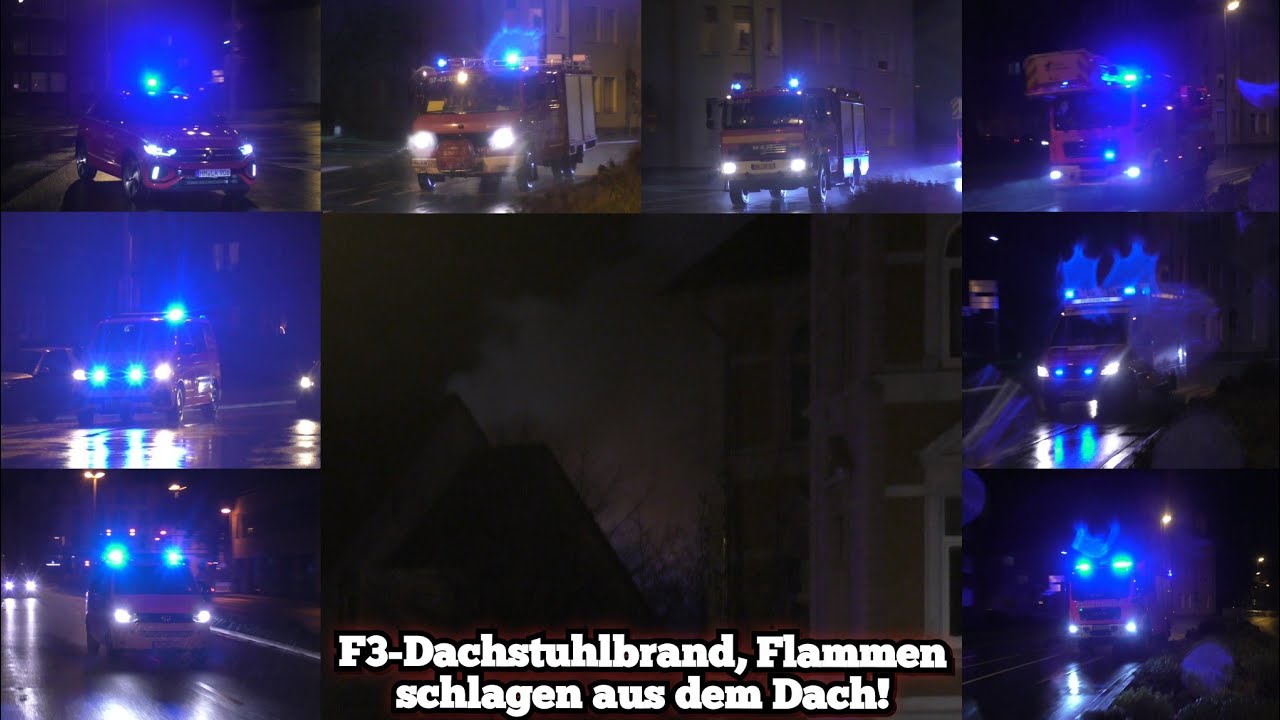 [DACHSTUHLBRAND GEHT BIS IN DIE NACHT] Einsatzfahrten zum Feuer3-Dachstuhlbrand in Hameln!